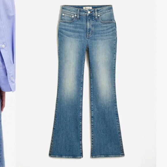 Madewell Curvy Kick Out Crop Jeans in medium blue wash size 28 - Picture 5 of 16